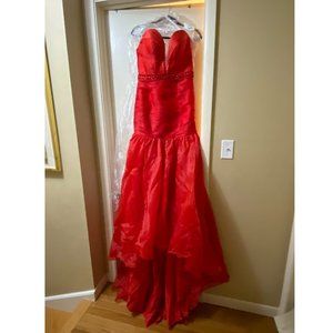Red Mermaid Evening Prom Women Dress Formal Gown